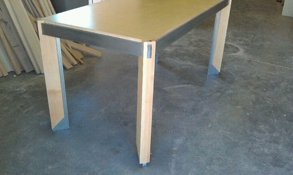 Custom steel fabrication for this table.